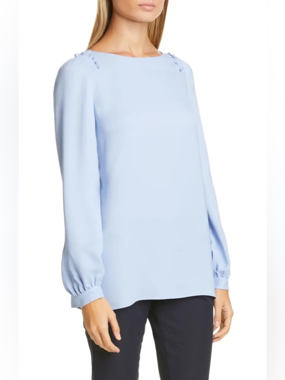 Lafayette 148 New York Albright 100% Silk Blouse | Size XL - Picture 3 of 14